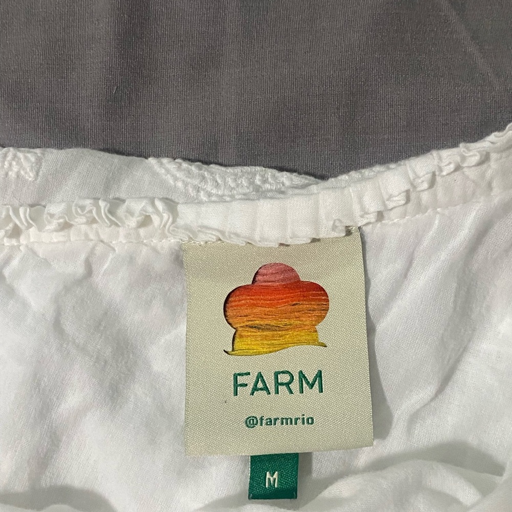 Farm Rio White Lace One-Shoulder mini dress Medium - Picture 4 of 7